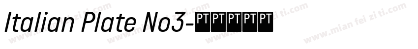 Italian Plate No3字体转换